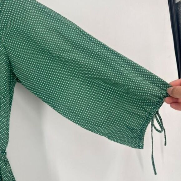 All the Wild Roses Women's Polka Dot Boho Tiered Breezy‎ Midi Dress Green Size 8 - Picture 6 of 15